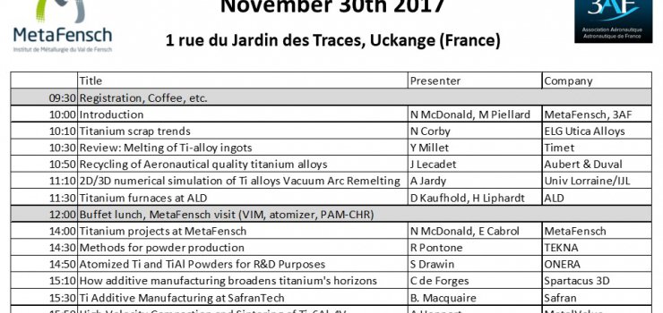 Journée titane du 30 novembre 2017